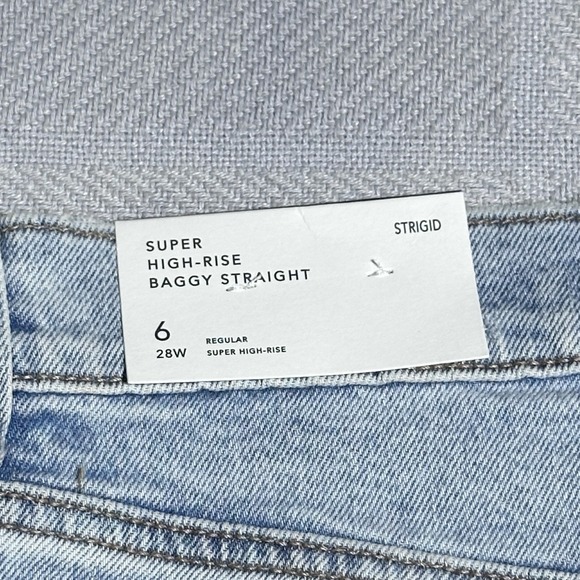 NEW‎ American Eagle Jeans Womens Size 6 28W Super High Rise Baggy Straight NWT - Picture 11 of 16